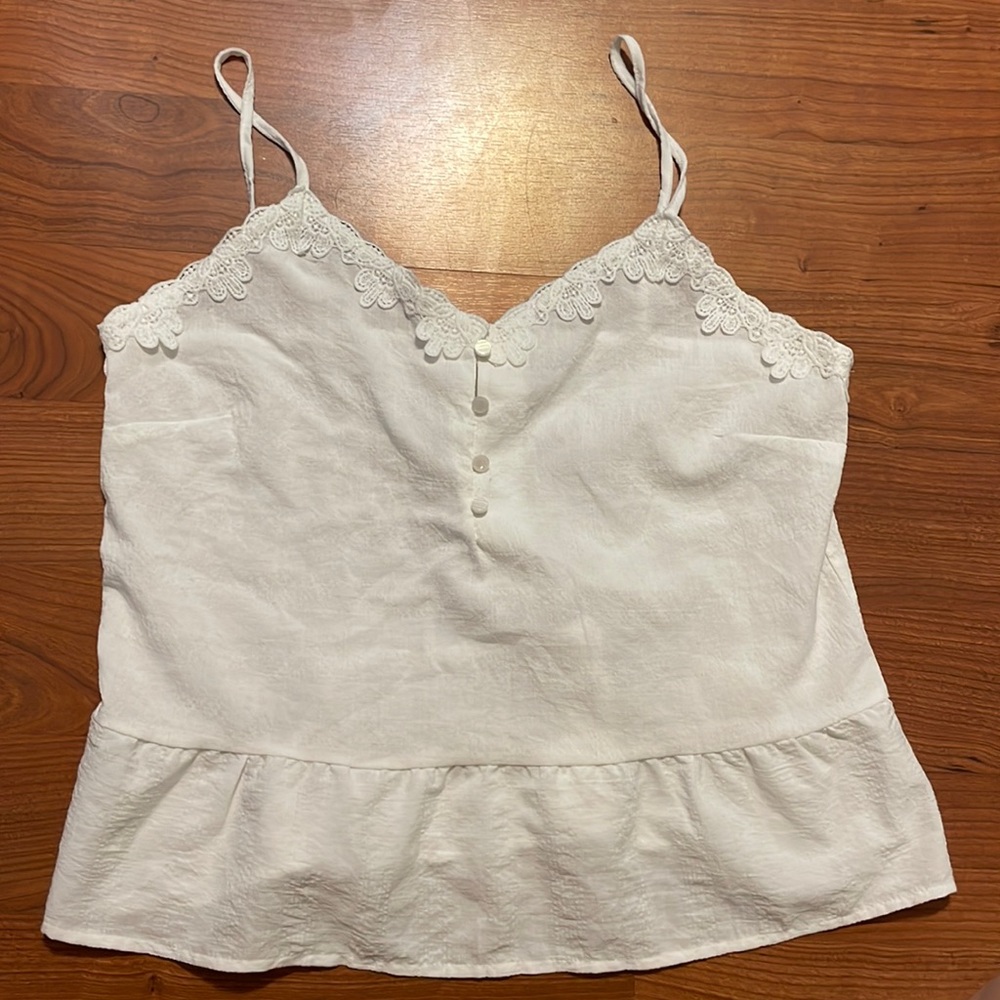 White peplum tank top